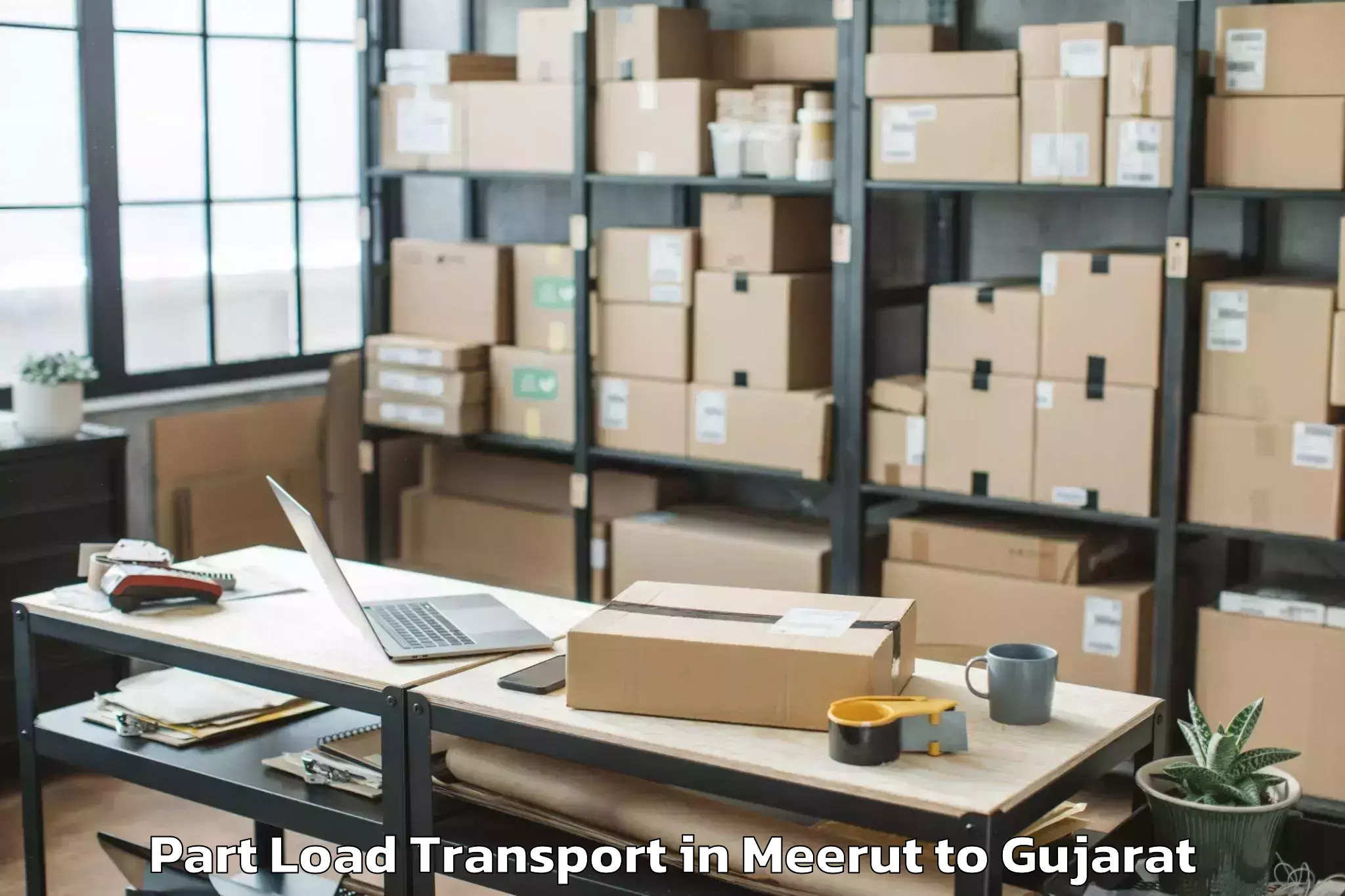 Top Meerut to Dhasa Part Load Transport Available